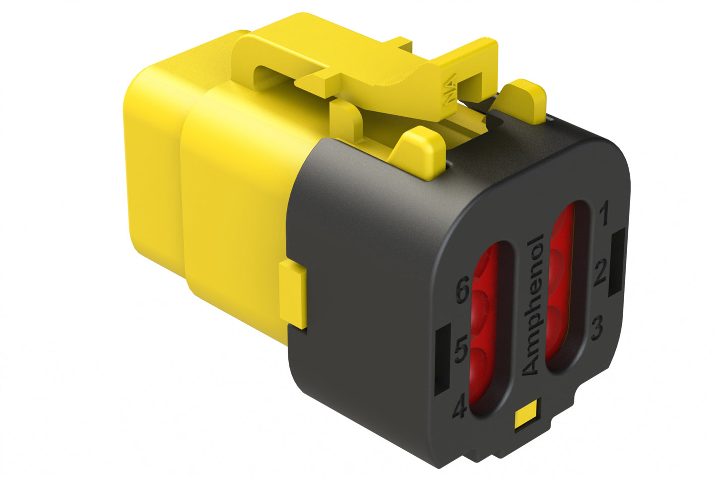 ATM06-6S-SF01YEL 6 Position Plug, Socket, Snap-Fit End Cap, Yellow