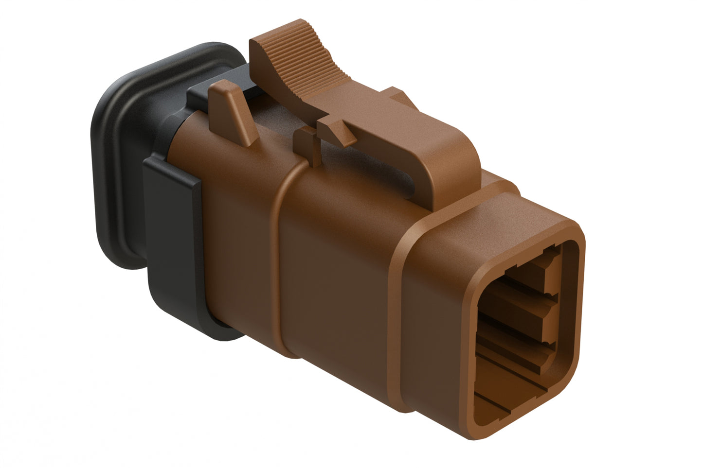 ATM06-6S-SR01BN 6 Position, Plug, Socket, Standard Diameter Rear Seal (Red), SR01 Strain Relief, Brown Body (Requires Wedgelock AWM-6S.)