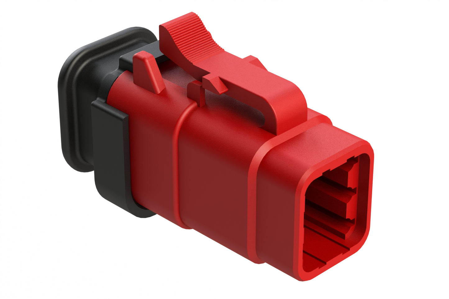 ATM06-6S-SR01RD 6 Position, Plug, Socket, Standard Diameter Rear Seal (Red), SR01 Strain Relief, Red Body (Requires Wedgelock AWM-6S.)
