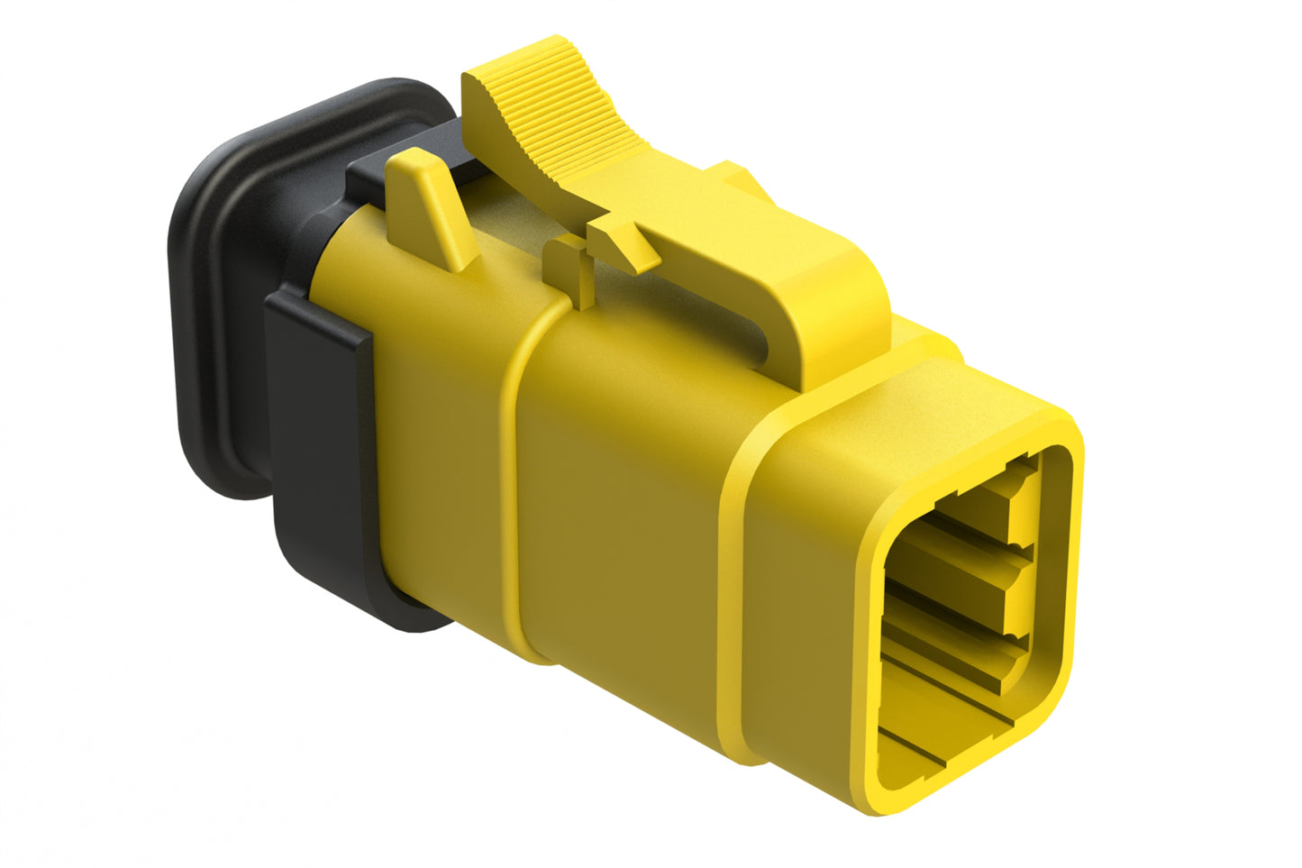 ATM06-6S-SR01YL 6 Position, Plug, Socket, Standard Diameter Rear Seal (Red), SR01 Strain Relief, Yellow Body (Requires Wedgelock AWM-6S.)
