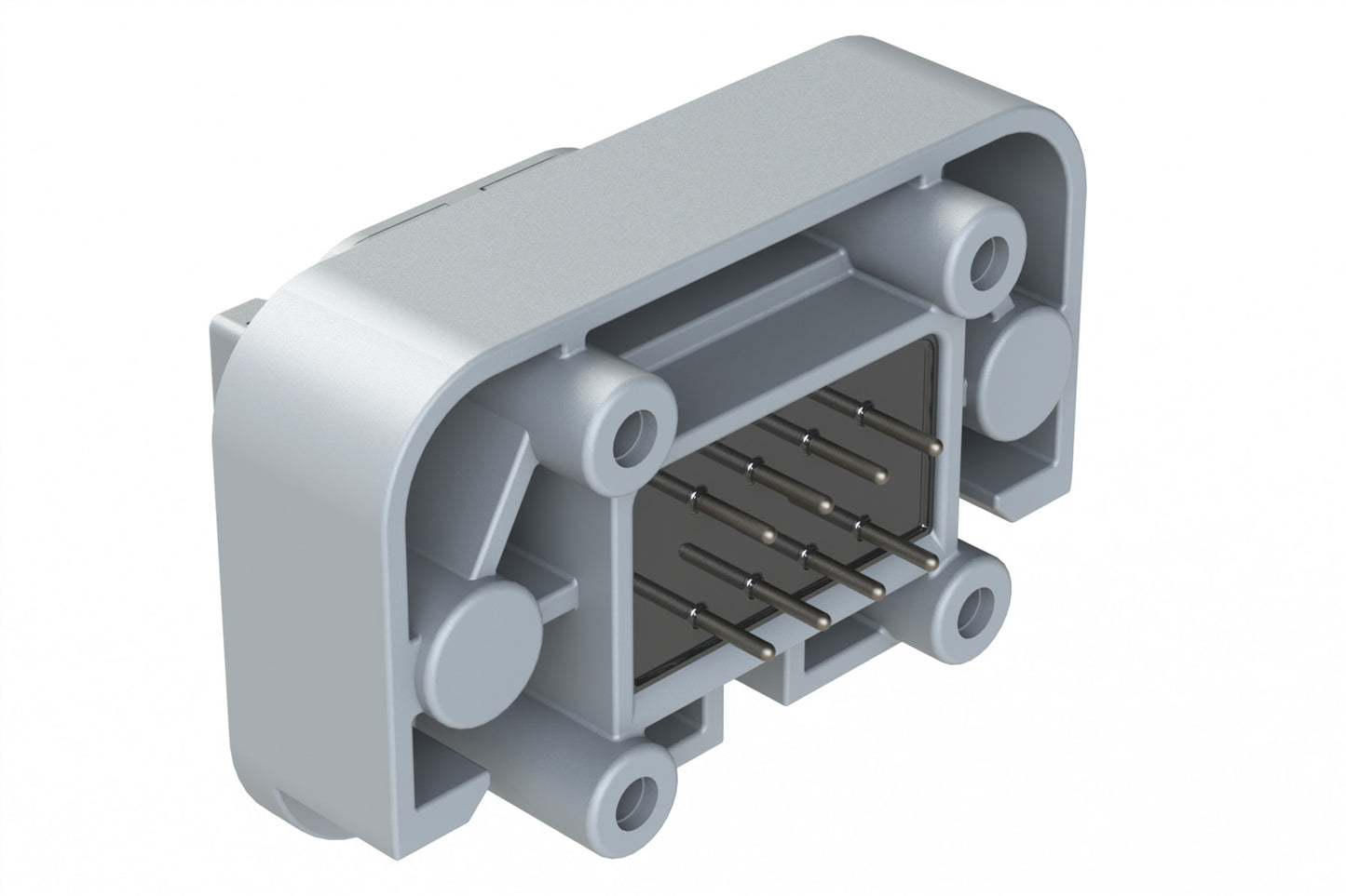 ATM15-08PA-BM04 8 Position Flange Mount PCB Receptacle, Potted, Grey, Tin Plated Contacts Included. Keyed A