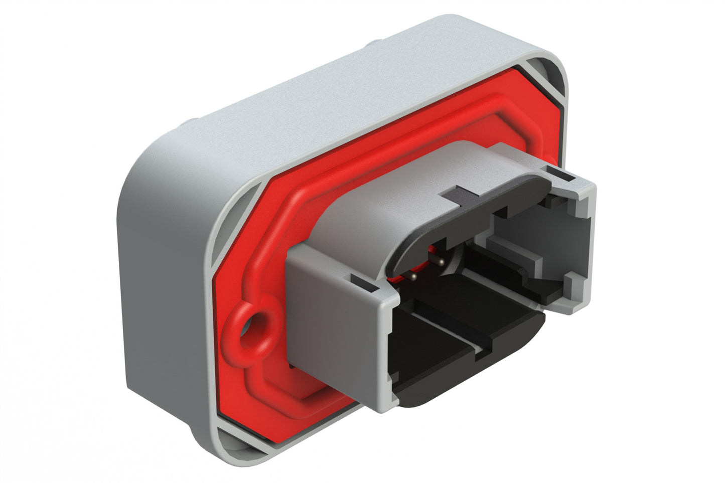 ATM15-08PB-BM03 8 Position Flange Mount PCB Receptacle, Grey, Tin Plated Contacts Included. Keyed B