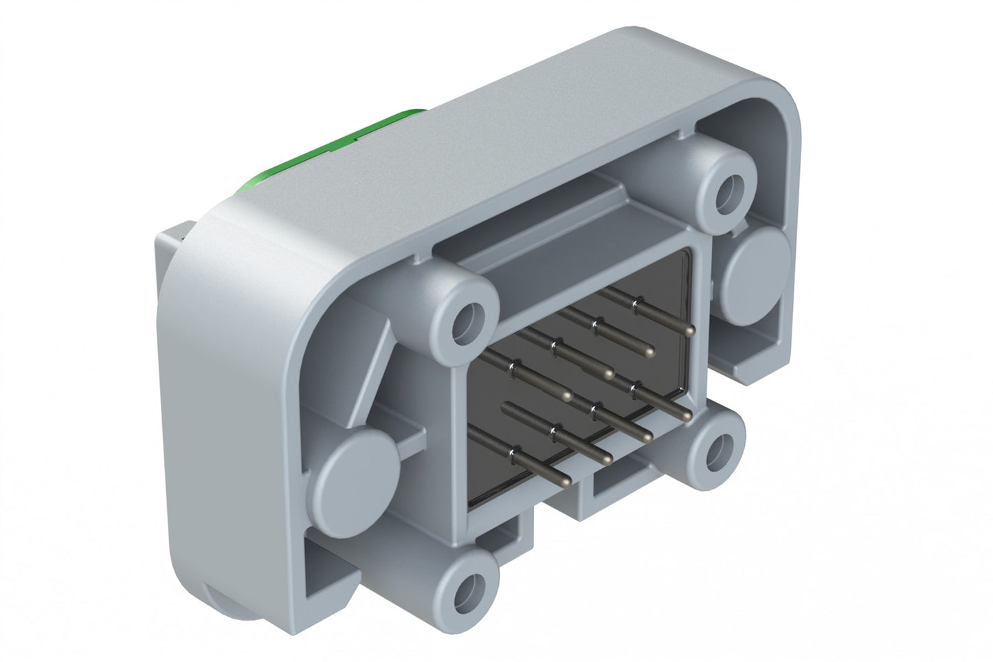 ATM15-08PC-BM04 8 Position Flange Mount PCB Receptacle, Potted, Grey, Tin Plated Contacts Included. Keyed C
