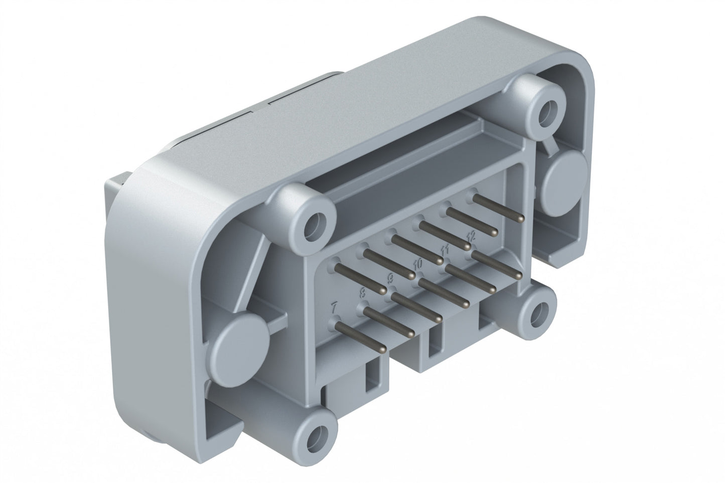 ATM15-12PA-BM03 12 Position Flange Mount PCB Receptacle, Grey, Tin Plated Contacts Included. Keyed A. DTM15-12PA