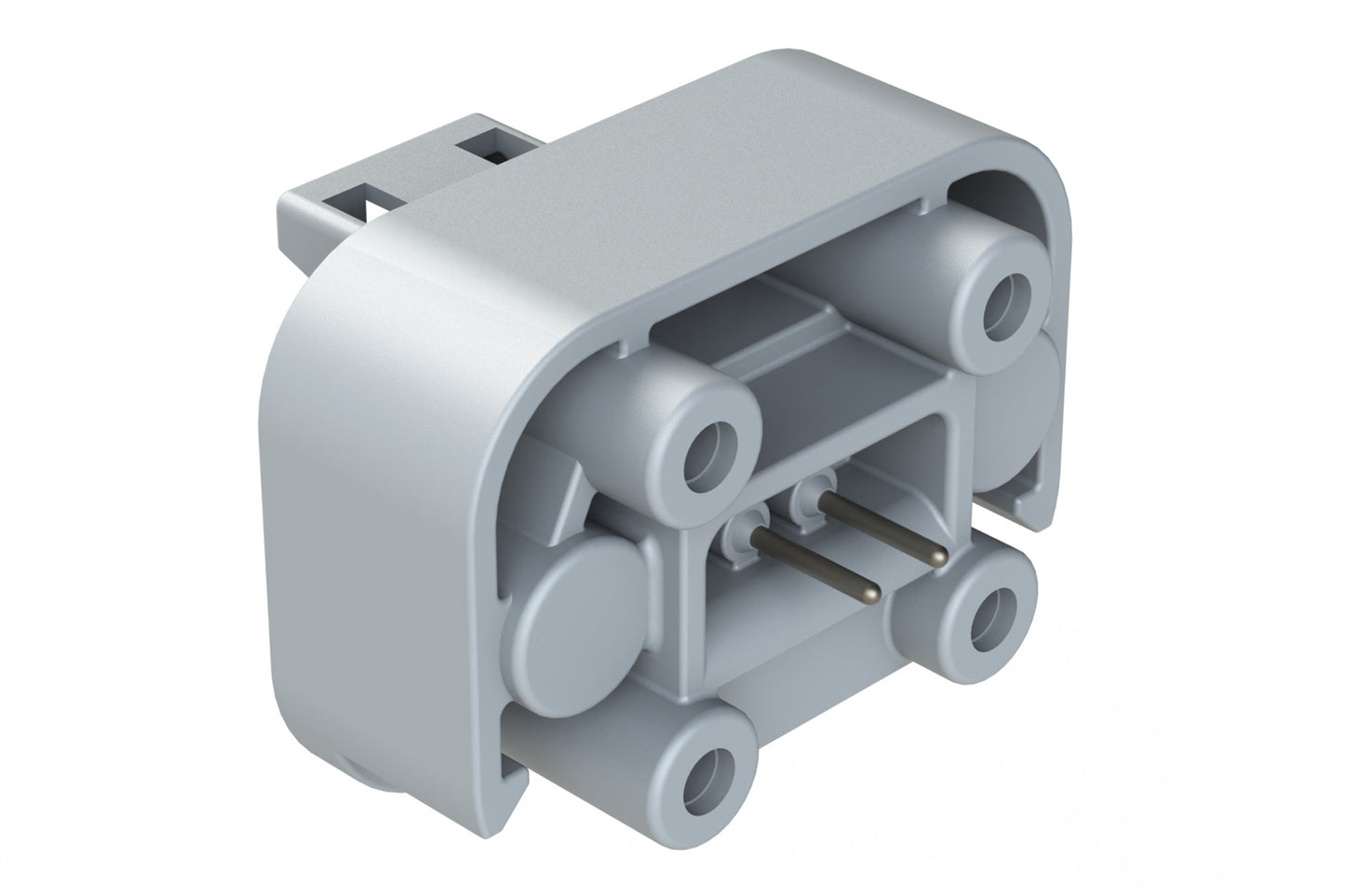 ATM15-2P-BM03 2 Position Flange Mount PCB Receptacle, Grey, Tin Plated Contacts Included