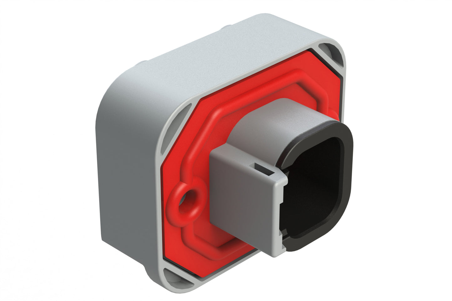 ATM15-4P-BM03 4 Position Flange Mount PCB Receptacle, Grey, Tin Plated Contacts Included