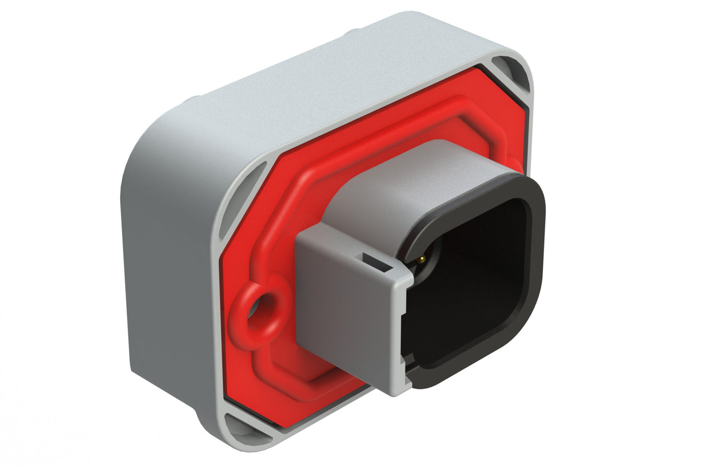 ATM15-6P-BM01 6 Position Flange Mount PCB Receptacle, Grey, Gold Plated Contacts Included