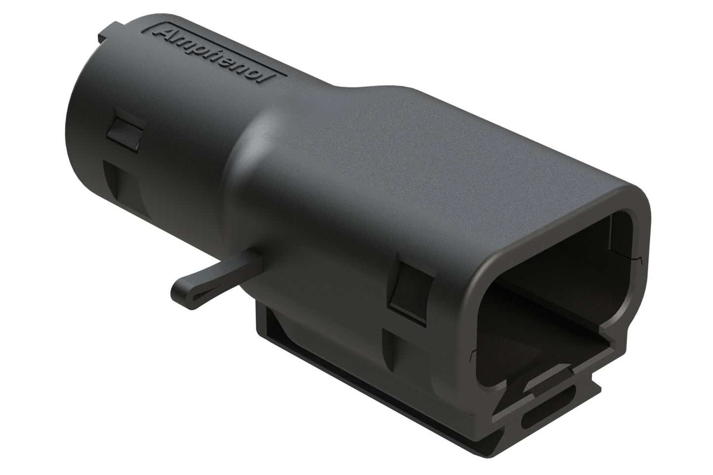 ATMBS-024-0305 3 Position Backshell, fits ATM04-3P* Receptacles, Internal Strain Relief, Enhanced Dovetail for Mounting Clips, Black. 1028-024-0305