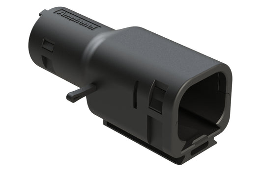 ATMBS-027-0405 4 Position Backshell, fits ATM04-4P* Receptacles, Internal Strain Relief, Enhanced Dovetail for Mounting Clips, Black. 1028-027-0405