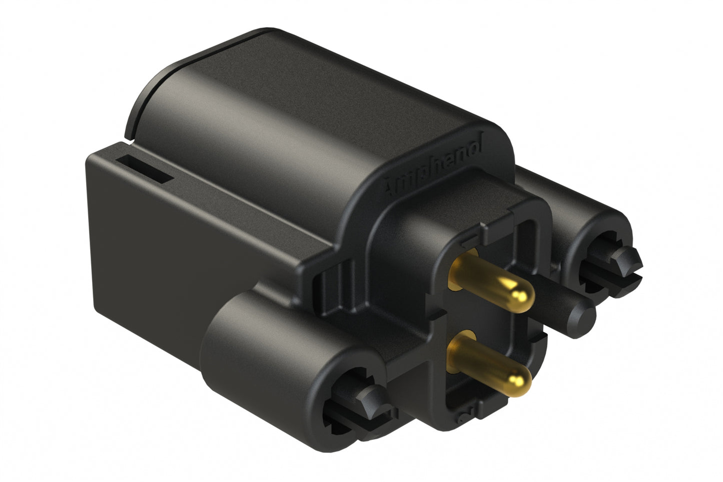 ATP04-2P-BM01 2 Position, Straight PCB Receptacle, Pin, Board Mount, Snap-Fit, Gold Contact Plated, No Potting, Black