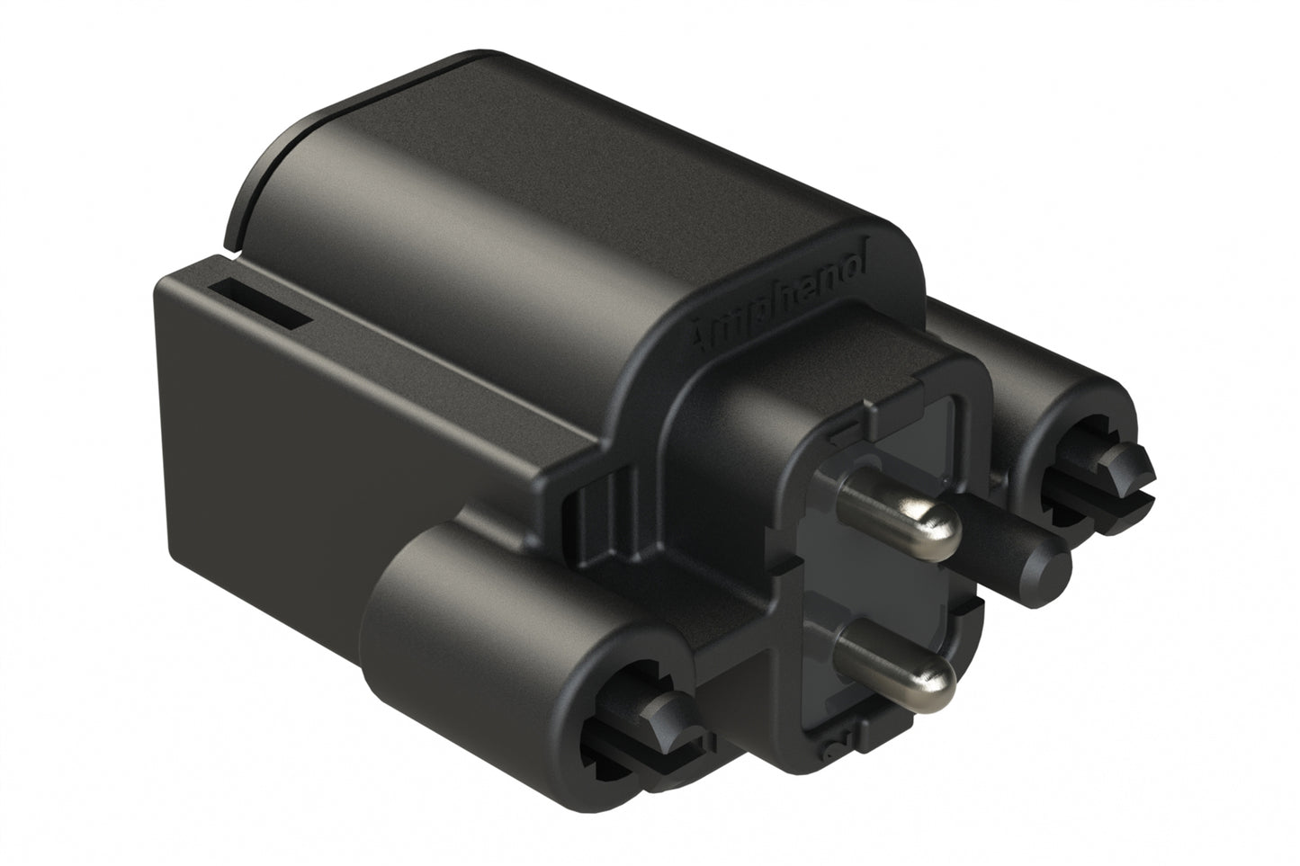 ATP04-2P-BM04 2 Position, Straight PCB Receptacle, Pin, Board Mount, Snap-Fit, Tin Contact Plated, Potting, Black