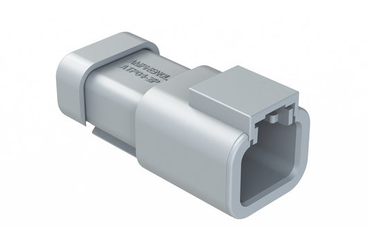 ATP04-2P-EC01 2-Way Receptacle, Male Connector with End Cap. DTP04-2P-E003