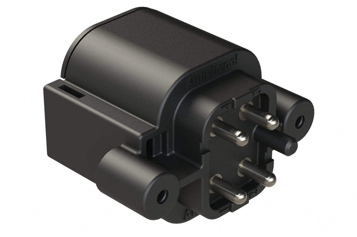 ATP04-4P-BM13 4 Position, Straight PCB Receptacle, Pin, Board Mount, Self-Threading, Tin Plated Contacts, No Potting, Black