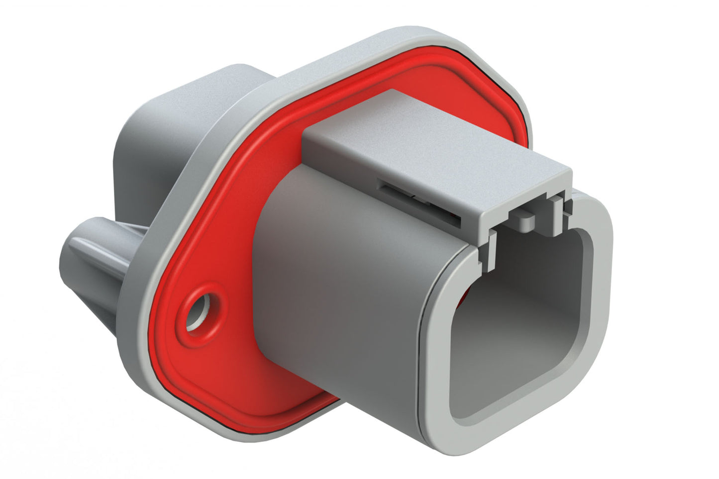 ATP04-4P-PM08G 4 Pin Receptacle, Screw Panel Mount, with Gasket, Grey