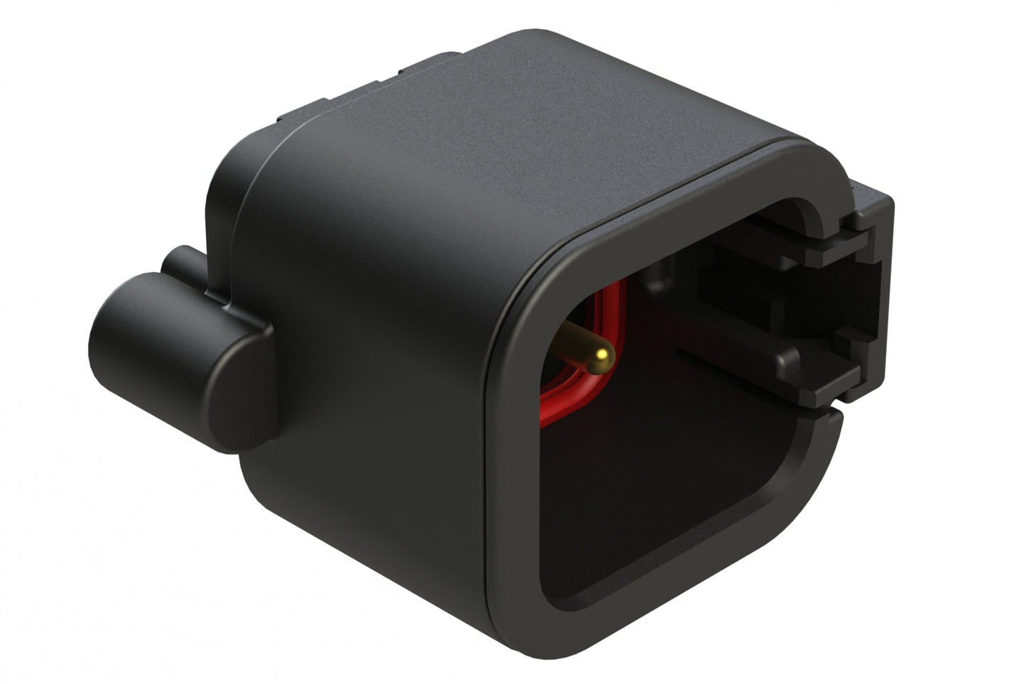 ATP04-6P-BM12 6 Position, Straight PCB Receptacle, Pin, Board Mount, Self-Threading, Gold Plated Contacts, Potting, Black