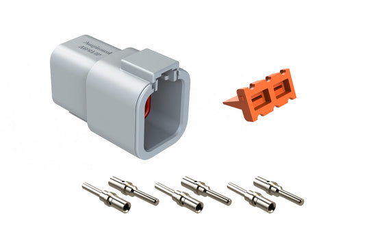 ATP04-6P-KIT01 6 Position Receptacle Kit, Pin Contacts, Wedgelocks Included
