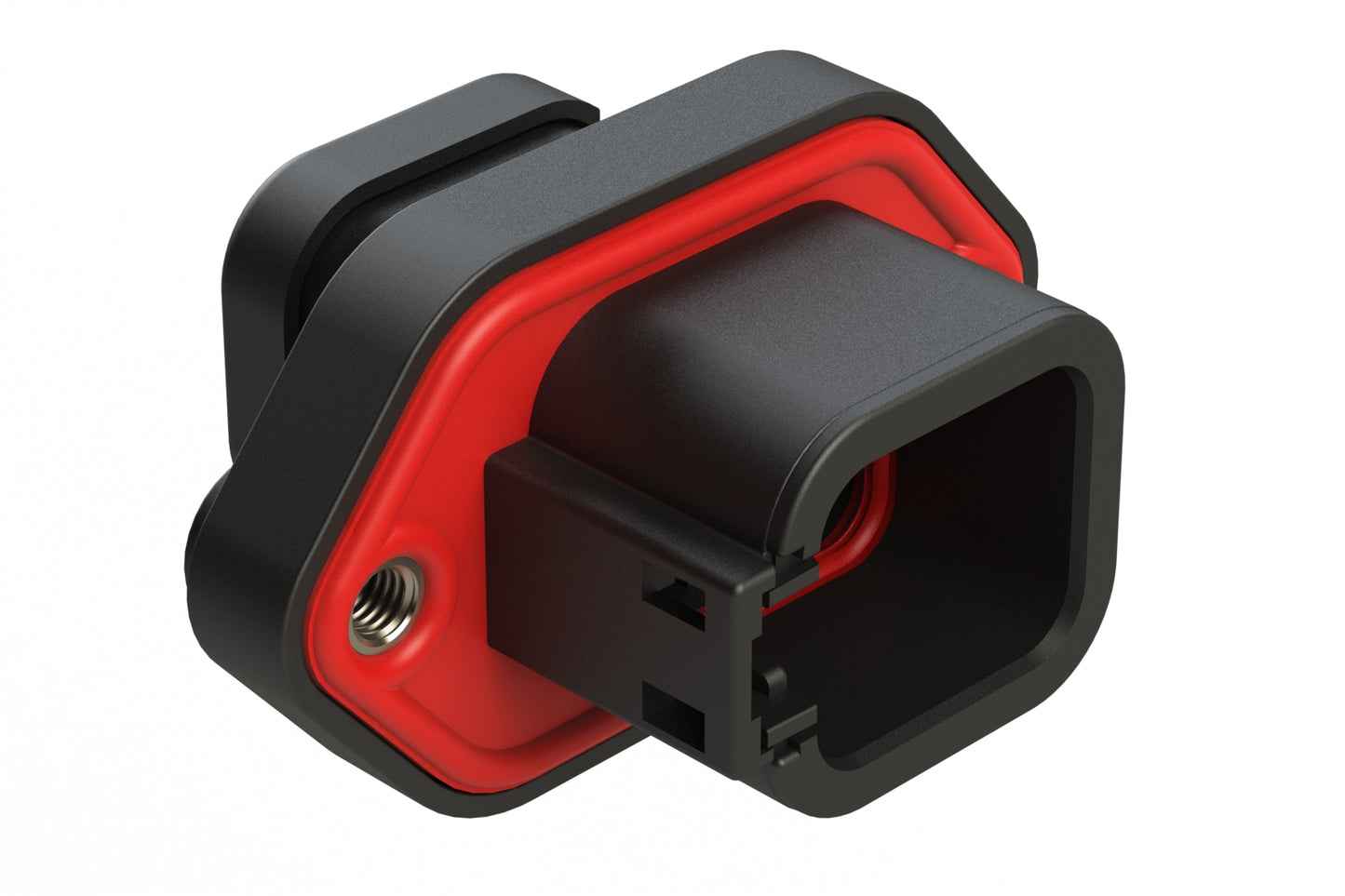 ATP04-6P-PM06ECBK 6 Position Panel Mount Receptacle with Flange, Pin, with Gasket and Threaded Insert, Endcap, Reduced Diameter Seal, Black