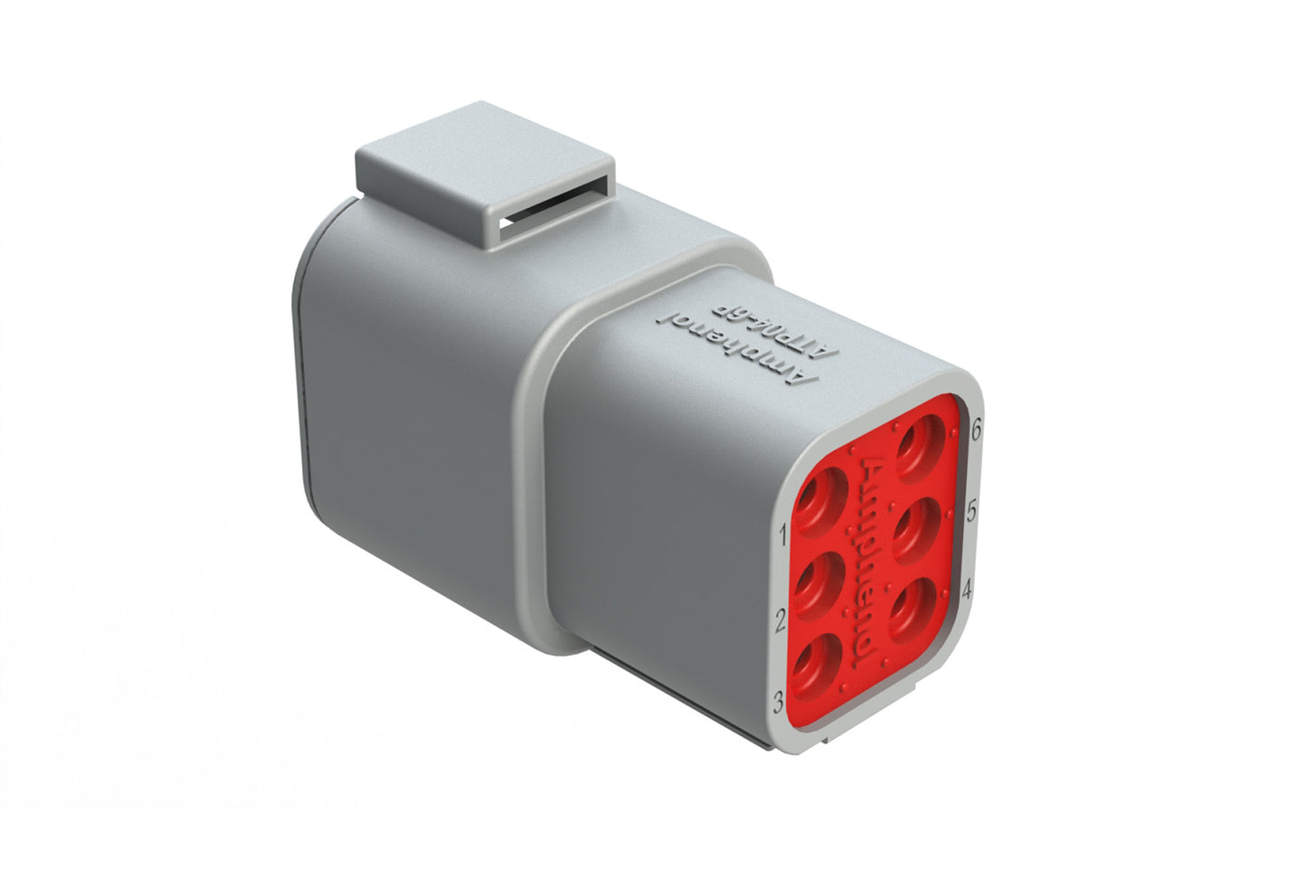 ATP04-6P 6 Position Receptacle, Male, Grey