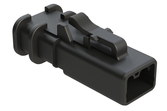 ATP06-2S-OMBLK 2 Position Plug, Socket, Overmold Compatible, Standard Diameter Rear Seal, Black