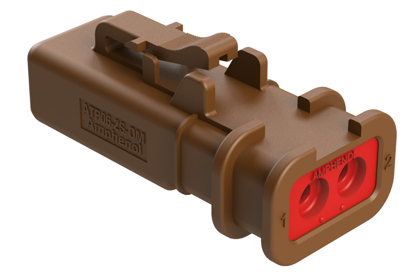 ATP06-2S-OMBRN 2 Position Plug, Socket, Overmold Compatible, Standard Diameter Rear Seal, Brown
