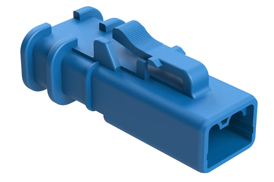 ATP06-2S-OMRDBLU 2 Position Plug, Socket, Overmold Compatible,, Reduced Diameter Rear Seal, Blue