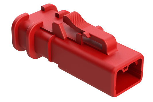 ATP06-2S-OMRDRED 2 Position Plug, Socket, Overmold Compatible, Reduced Diameter Rear Seal, Red