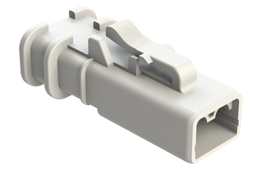 ATP06-2S-OMRDWHT 2 Position Plug, Socket, Overmold Compatible, Reduced Diameter Rear Seal, White