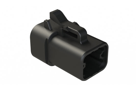 ATP06-4S-BLK 4-Way Plug, Female Connector, Black. DTP06-4S-E004