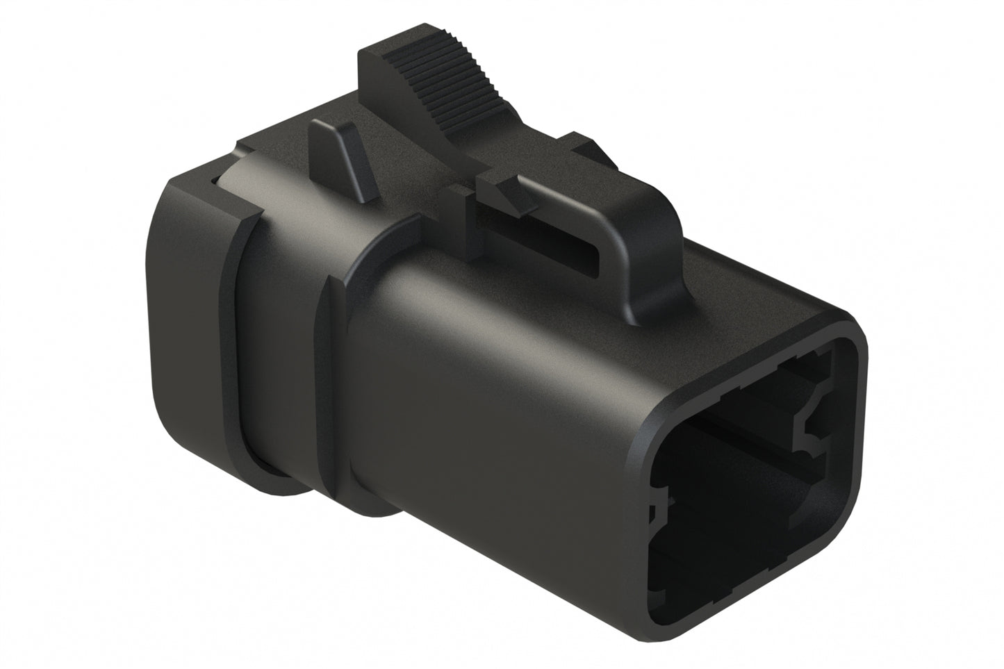 ATP06-4S-EC01BK 4-Way Plug Female with End Cap, Black