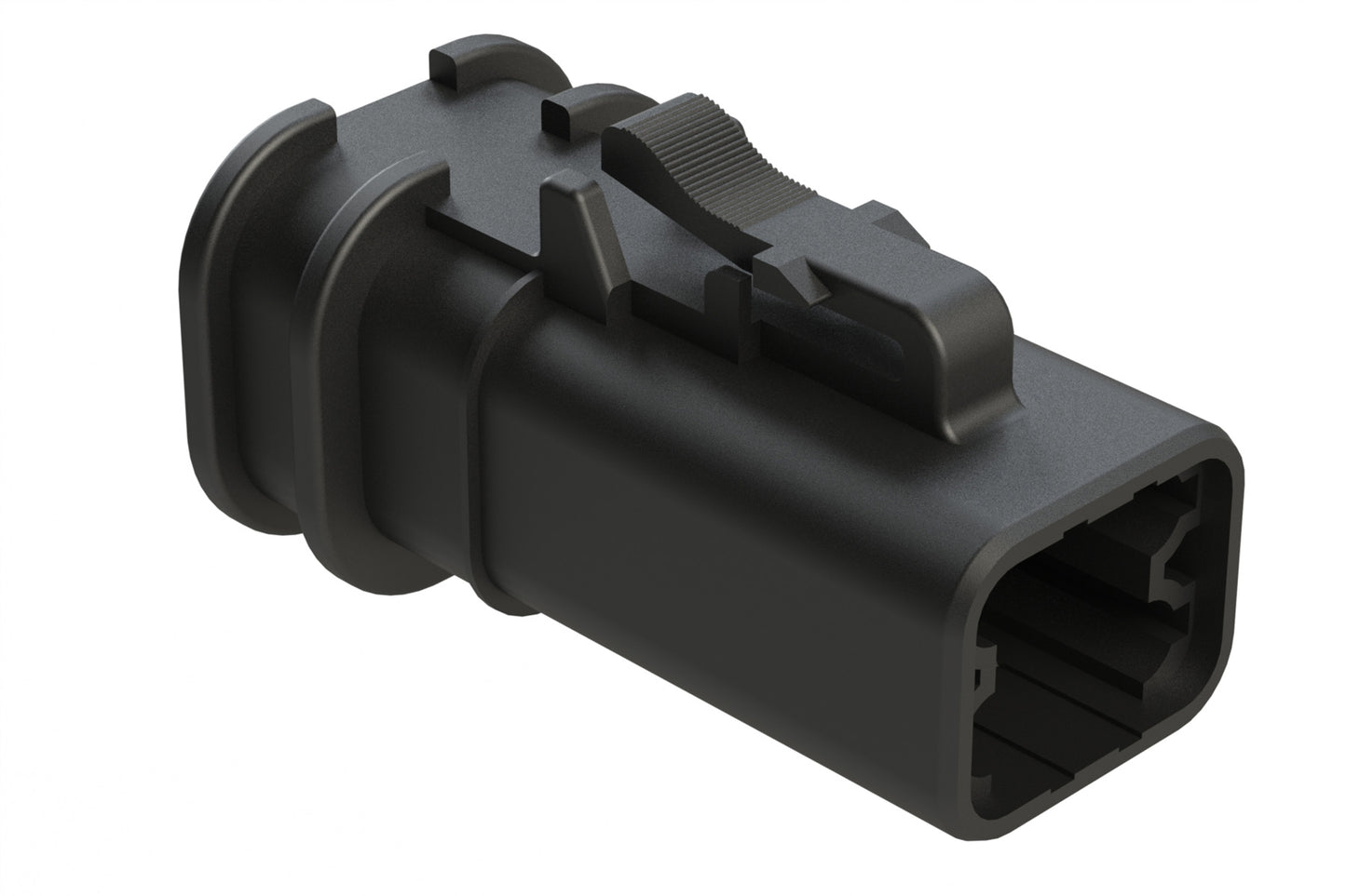 ATP06-4S-OMRDBLK 4 Position Plug, Socket, Overmold Compatible,, Reduced Diameter Rear Seal, Black