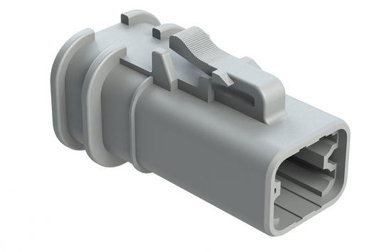 ATP06-4S-OMRDGRY 4 Position Plug, Socket, Overmold Compatible, Reduced Diameter Rear Seal, Grey