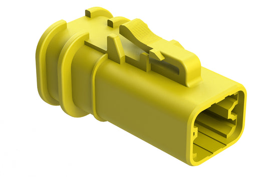 ATP06-4S-OMRDYEL 4 Position Plug, Socket,Overmold Compatible,, Reduced Diameter Rear Seal, Yellow