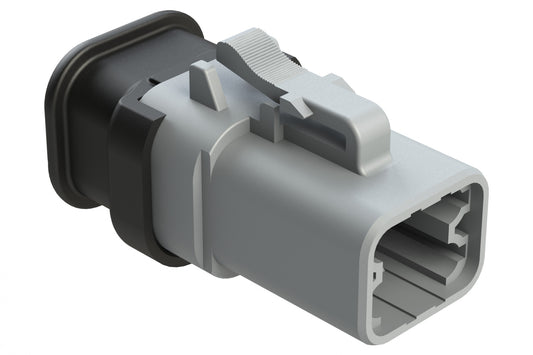 ATP06-4S-SR01 4 Position Plug, Socket, Strain Relief, Grey Body (Requires Wedgelock AWP-4S)