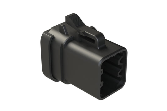 ATP06-6S-EC01BK 6 Position Plug, Female, Endcap, Black