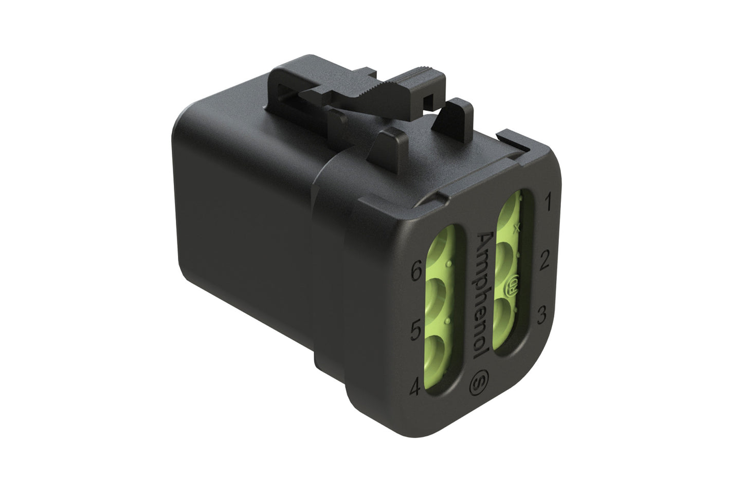 ATP06-6S-MM01BK 6 Position Plug, Female, Endcap and Reduced Diameter Seal, Black