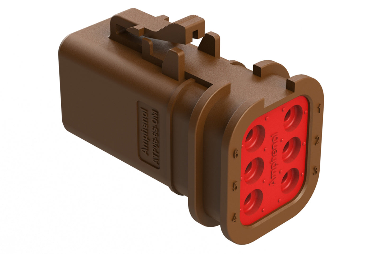 ATP06-6S-OMBRN 6 Position, Plug, Socket, Structure Plus™, Brown