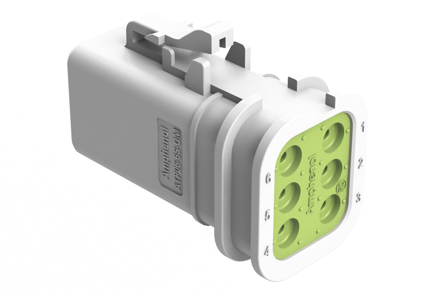 ATP06-6S-OMRDWHT 6 Position, Plug, Socket, Structure Plus™, Reduced Diameter Seal, White