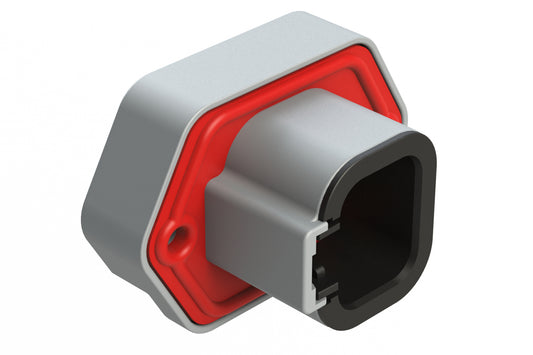 ATP15-4PA-BM03 4 Position PCB Receptacle with Flange, Pin, Tin Plated, Self-Threading, Gasket, Keyed A, Green