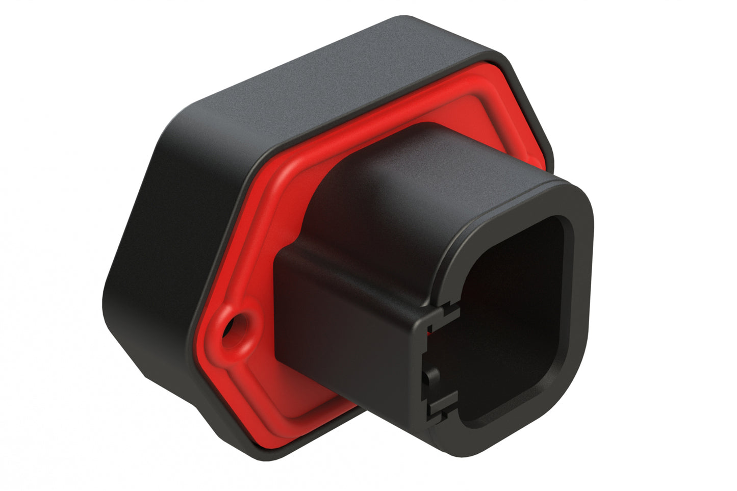 ATP15-4PB-BM01 4 Position PCB Receptacle with Flange, Pin, Gold Plated, Self-Threading, Gasket, Keyed B, Grey