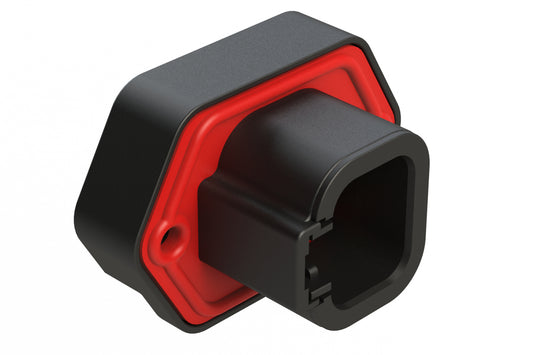 ATP15-4PB-BM01 4 Position PCB Receptacle with Flange, Pin, Gold Plated, Self-Threading, Gasket, Keyed B, Grey