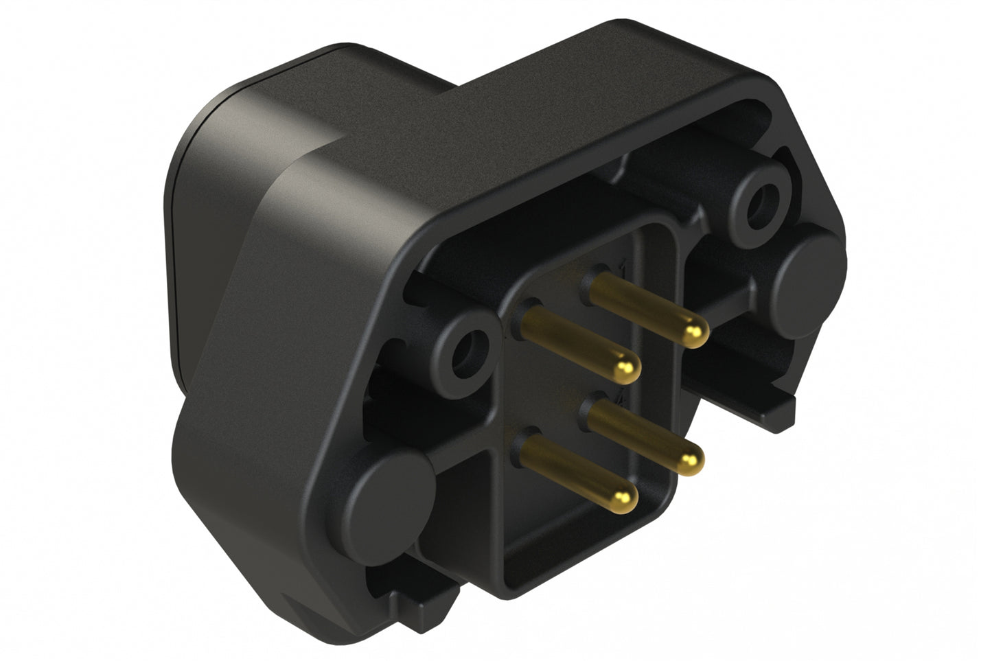 ATP15-4PB-BM01 4 Position PCB Receptacle with Flange, Pin, Gold Plated, Self-Threading, Gasket, Keyed B, Grey