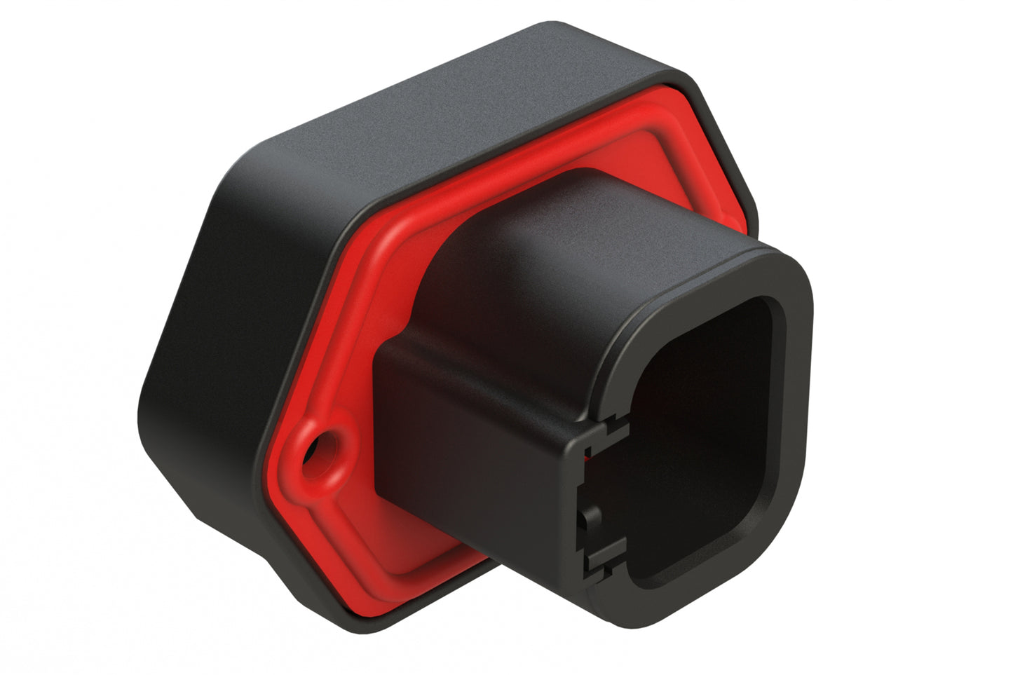 ATP15-4PB-BM03 4 Position PCB Receptacle with Flange, Pin, Tin Plated, Self-Threading, Gasket, Keyed B, Green