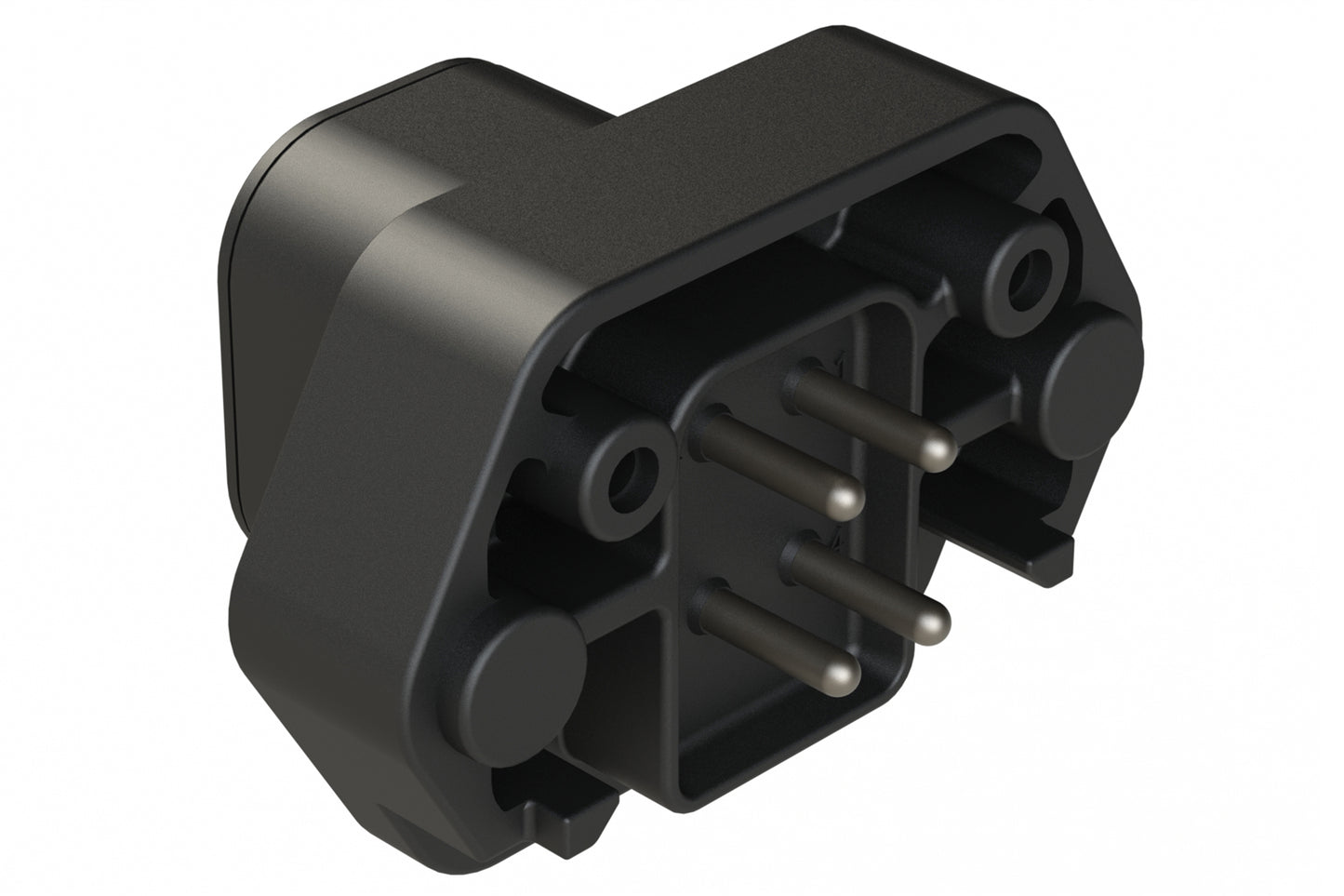 ATP15-4PB-BM03 4 Position PCB Receptacle with Flange, Pin, Tin Plated, Self-Threading, Gasket, Keyed B, Green