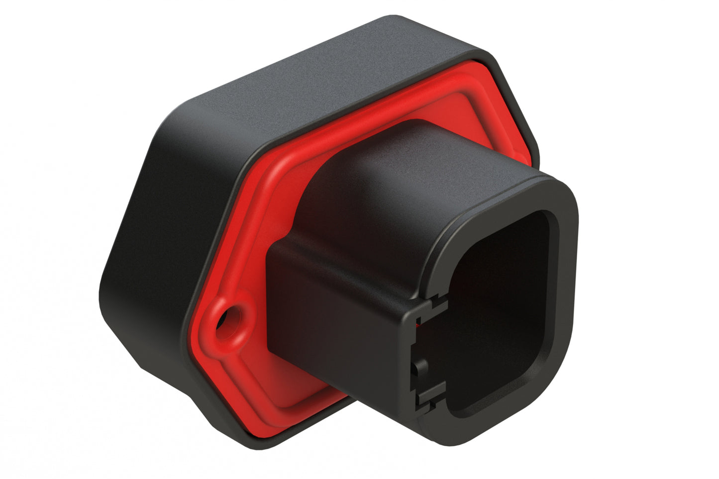 ATP15-4PB-BM04 4 Position PCB Receptacle with Flange, Pin, Tin Plated, Self-Threading, Gasket, Potted, Keyed B, Brown