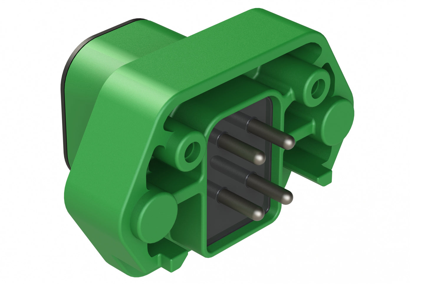 ATP15-4PC-BM04 4 Position PCB Receptacle with Flange, Pin, Tin Plated, Self-Threading, Gasket, Potted, Keyed C, Brown