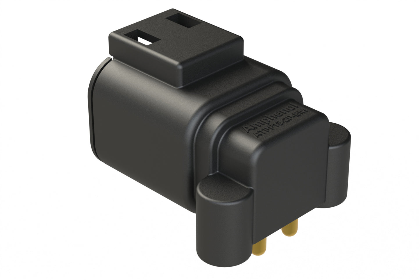 ATPF13-2P-BM11 2 Position PCB Receptacle, 90°, Gold Plated Contacts, Self-Threading, Black