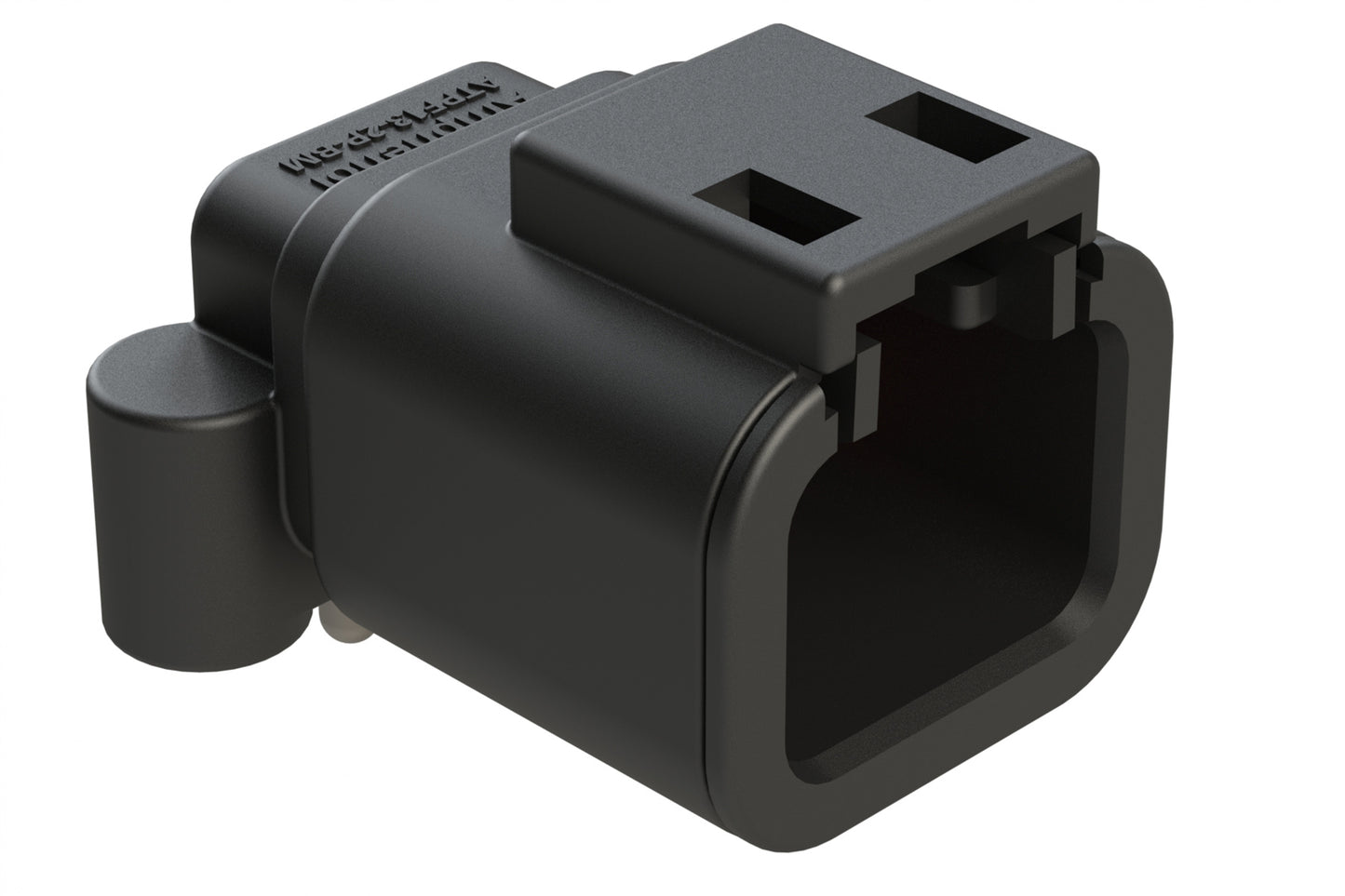 ATPF13-2P-BM13 2 Position PCB Receptacle, 90°, Tin Plated Contacts, Self-Threading, Black