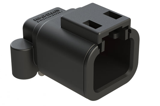 ATPF13-2P-BM13 2 Position PCB Receptacle, 90°, Tin Plated Contacts, Self-Threading, Black