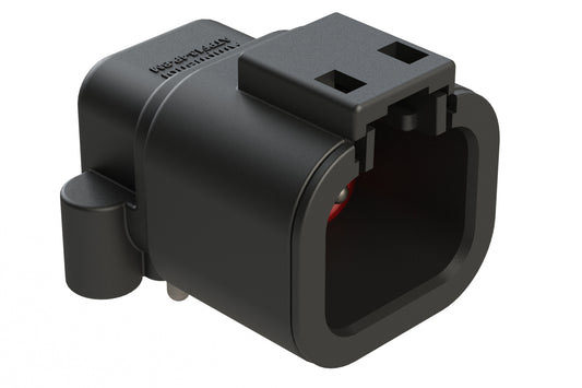 ATPF13-4P-BM13 4 Position PCB Receptacle, 90°, Tin Plated Contacts, Self-Threading, Black