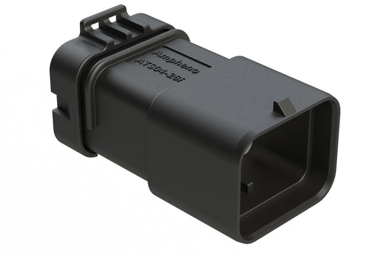 ATS04-26PA 26 Position In-line Receptacle, Pin, Keyed A, Contact Size 20, Single Latch, End Cap, Black
